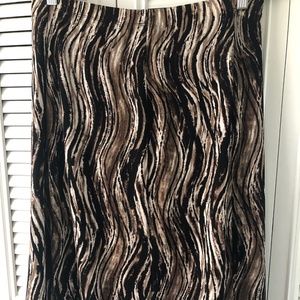 Chico's Skirt, Size 3, Black/White/Bronze